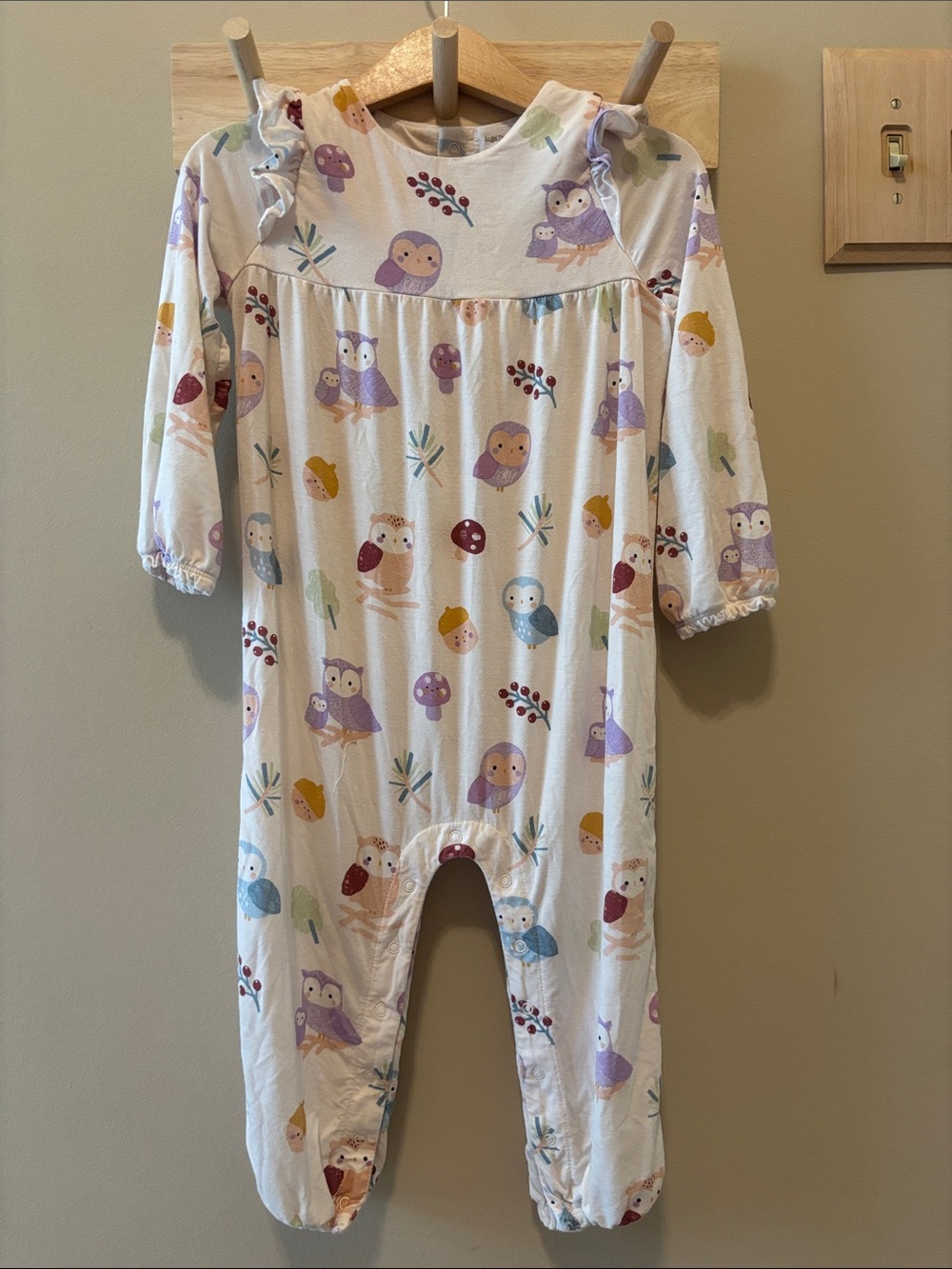 Angel Dear Owl & Mushroom Print Jammies